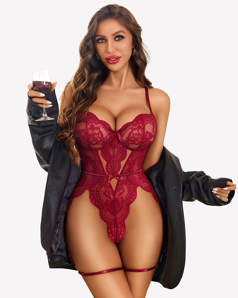 Cross-Back Straps Teddy Babydoll Lingerie-Babydolls - Tophatter Daily Deals
