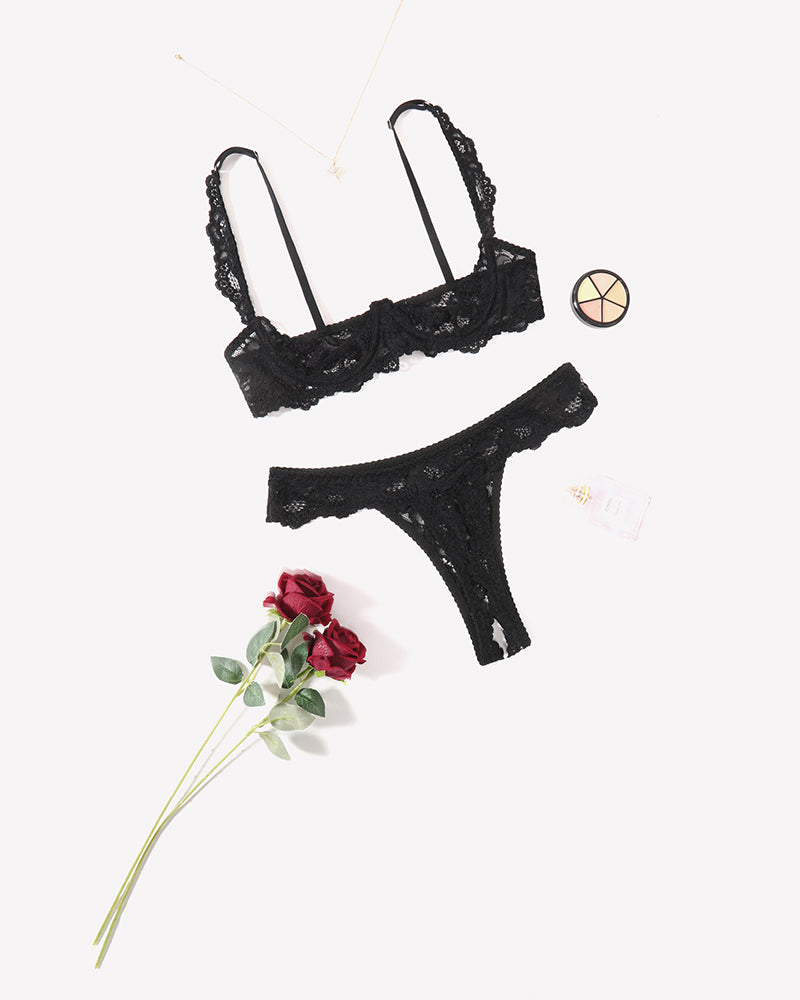 Push Up Lace Bra and Panty Sets Lingerie Sets-Bra Sets - Tophatter Daily Deals