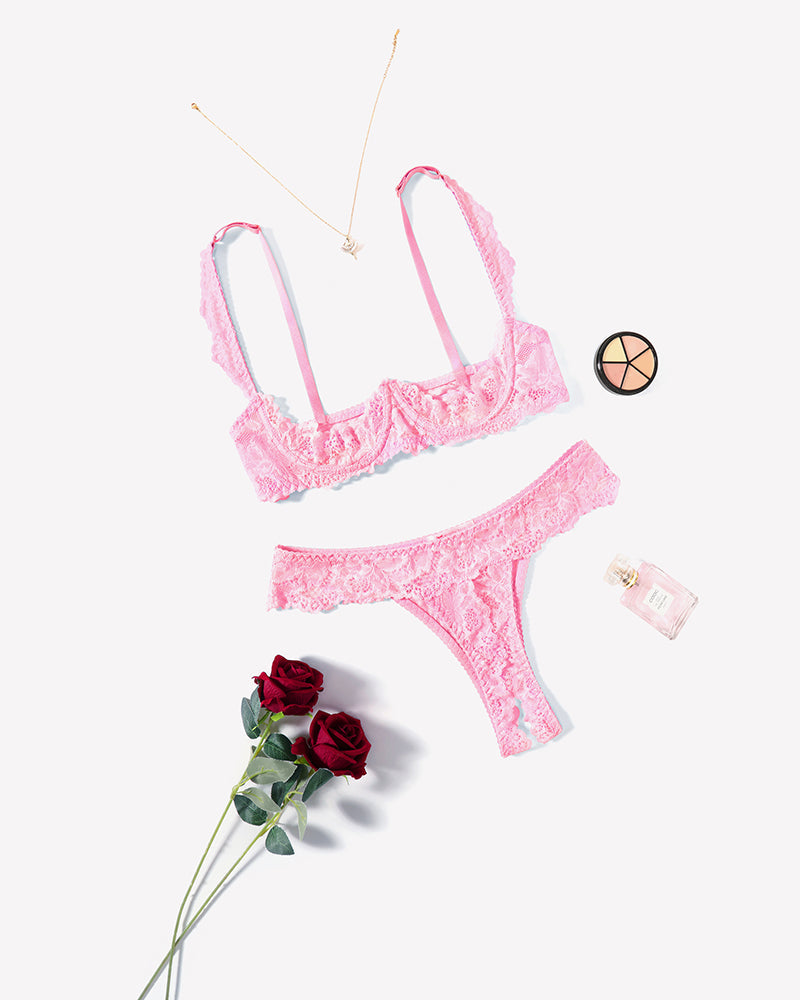 Push Up Lace Bra and Panty Sets Lingerie Sets-Bra Sets - Tophatter Daily Deals