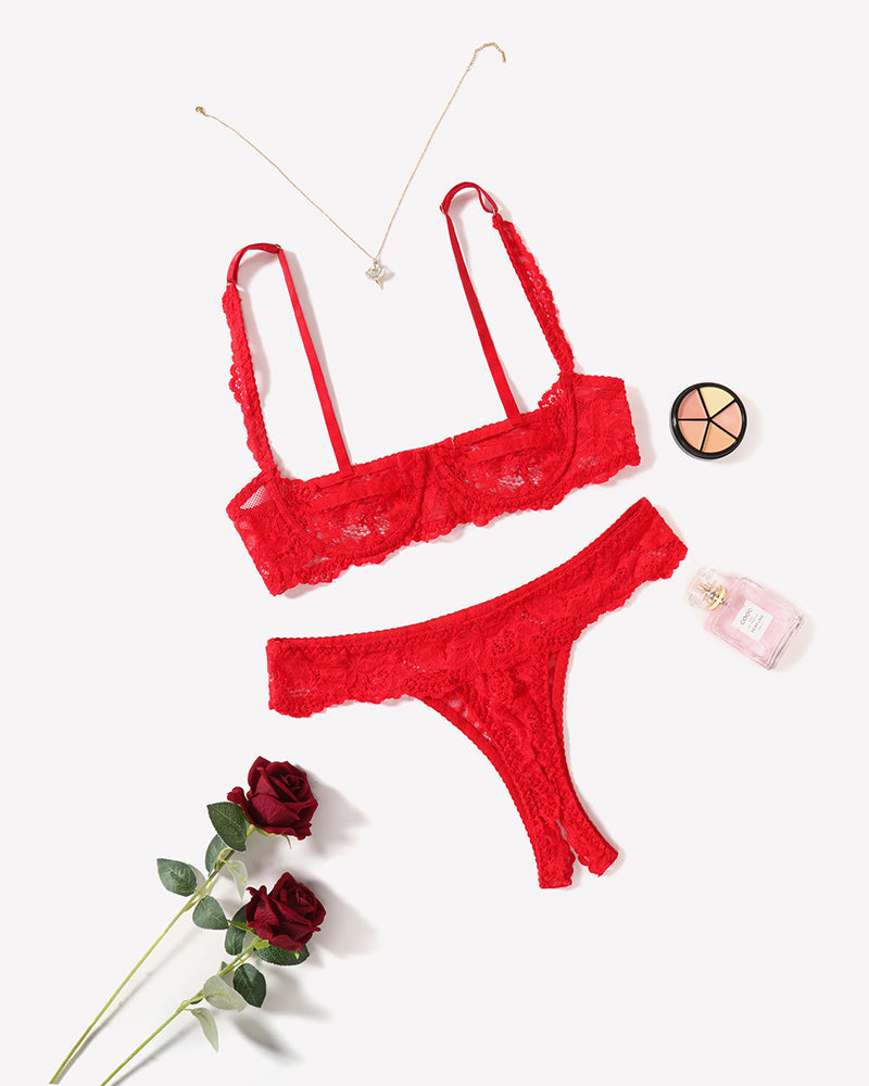 Push Up Lace Bra and Panty Sets Lingerie Sets-Bra Sets - Tophatter Daily Deals