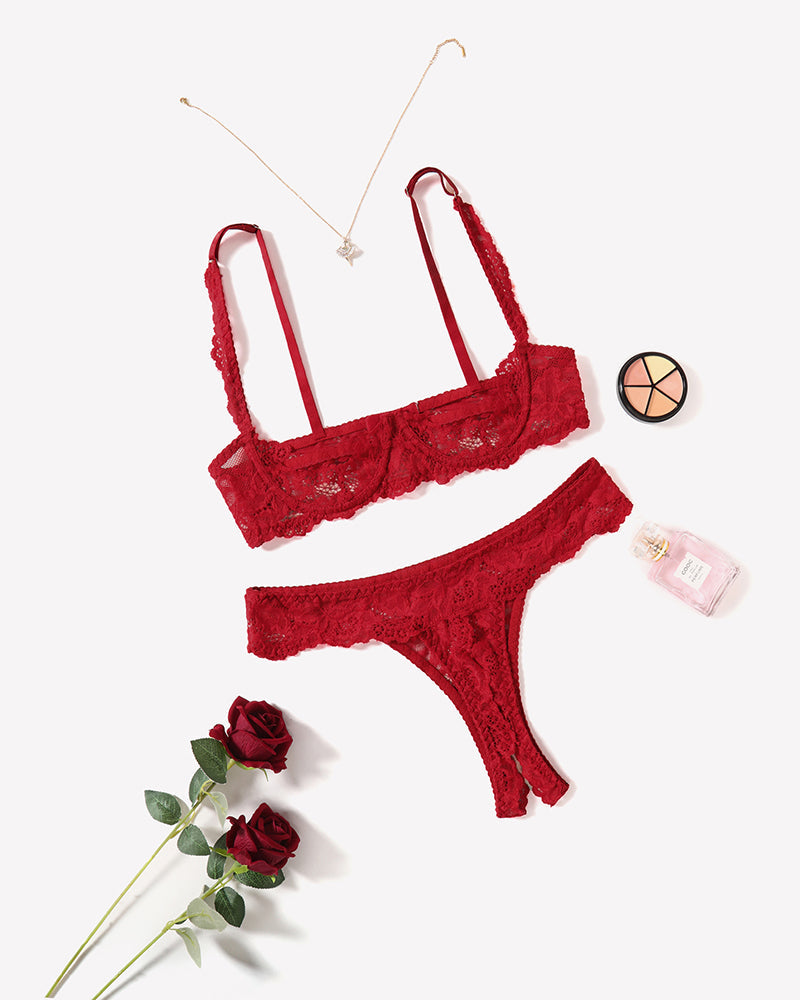 Push Up Lace Bra and Panty Sets Lingerie Sets-Bra Sets - Tophatter Daily Deals