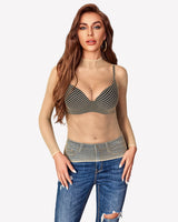 Fishnet Mesh Long Sleeve Tops Light Brown One Size Lingeries-Crop tops - Tophatter Daily Deals