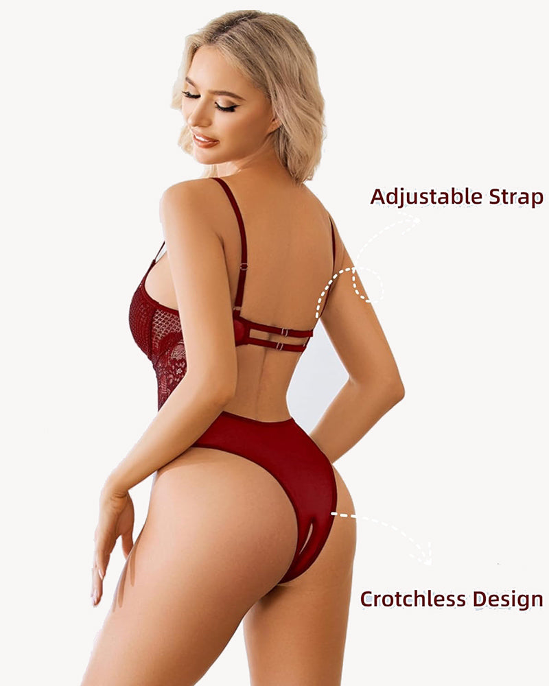 Cut Out Babydoll Crotchless Teddy Lingeries-Bodysuits - Tophatter Daily Deals