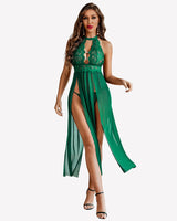 Mesh Nightwear Side Split Nightgown Sleepwears-nightgowns - Tophatter Daily Deals