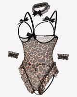 4 Piece Set Sheer Mesh Teddy Bodysuits Lingeries-Bodysuits - Tophatter Daily Deals