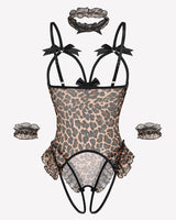 4 Piece Set Sheer Mesh Teddy Bodysuits Lingeries-Bodysuits - Tophatter Daily Deals