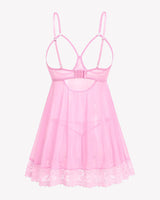 Cupless Lace Babydoll Crotchless Panty Set Lingerie-Babydolls - Tophatter Daily Deals