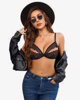 Lace Bra and Panty Sets Mesh Ruffle 2 Piece Lingerie Sets-Bra Sets - Tophatter Daily Deals