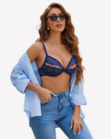 Lace Bra and Panty Sets Mesh Ruffle 2 Piece Lingerie Sets-Bra Sets - Tophatter Daily Deals