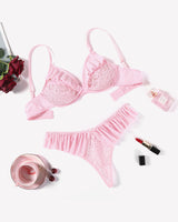 Lace Bra and Panty Sets Mesh Ruffle 2 Piece Lingerie Sets-Bra Sets - Tophatter Daily Deals