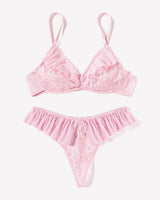 Lace Bra and Panty Sets Mesh Ruffle 2 Piece Lingerie Sets-Bra Sets - Tophatter Daily Deals