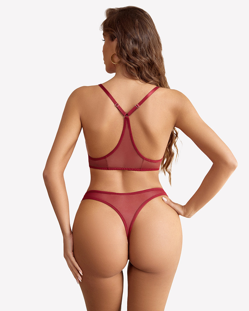 Mesh Bra and Panty Sets 2 Piece Outfits Lingerie Sets-Bra Sets - Tophatter Daily Deals
