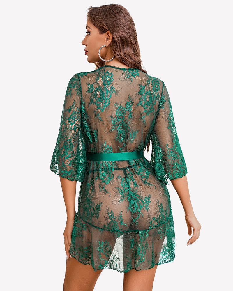 Lace Robes Babydoll Lingerie Dress Sleepwears-Robes - Tophatter Daily Deals