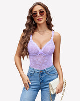 Sheer Floral Lace 2 Piece Lingerie Set Sleepwears-Pajamas Sets - Tophatter Daily Deals