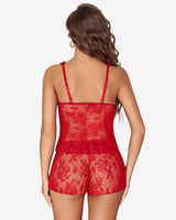 Sheer Floral Lace 2 Piece Lingerie Set Sleepwears-Pajamas Sets - Tophatter Daily Deals