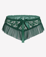 Floral Lace Briefs with Cute Bow Green Lingeries-panties - Tophatter Daily Deals