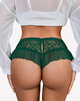 Floral Lace Briefs with Cute Bow Lingeries-panties - Tophatter Daily Deals