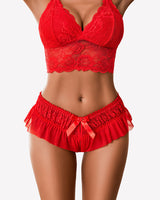 Floral Lace Briefs with Cute Bow Lingeries-panties - Tophatter Daily Deals