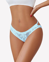 Cute Bow Back Hollow Out Low Rise Panty Light Blue Lingeries-panties - Tophatter Daily Deals