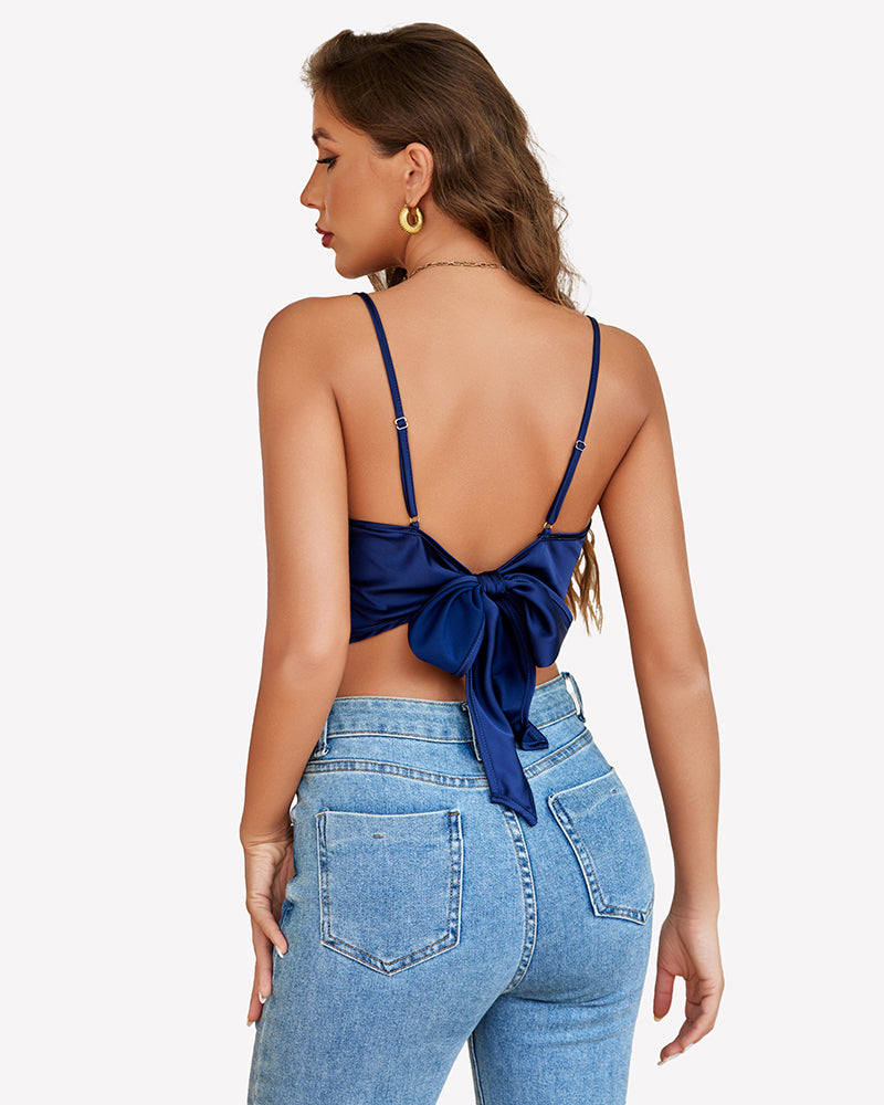 Silk Satin Camisole Y2k Tank Top Lingeries-Crop tops - Tophatter Daily Deals