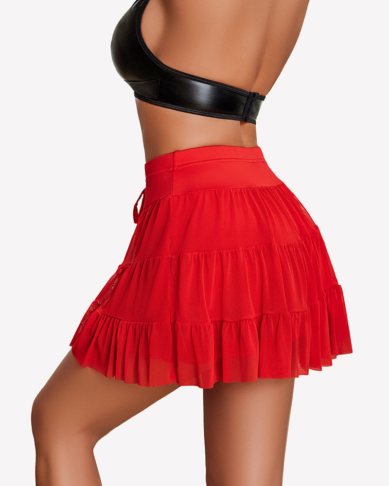 Mini Skirt Pleated Ruffle Y2k Skirts Lingeries-mini skirts - Tophatter Daily Deals
