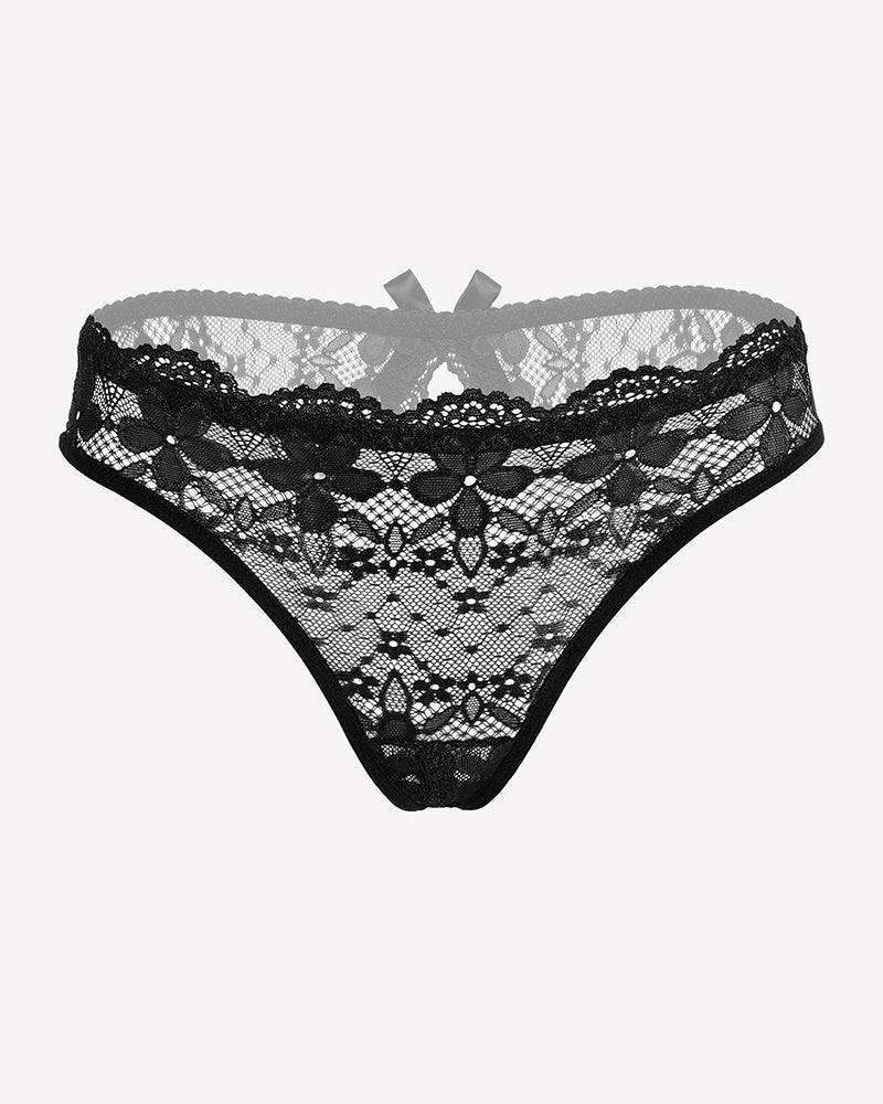 Floral Lace Briefs Hollow Out Bow Underwear Lingeries-panties - Tophatter Daily Deals