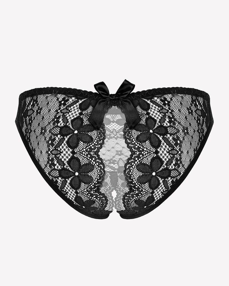 Floral Lace Briefs Hollow Out Bow Underwear Lingeries-panties - Tophatter Daily Deals
