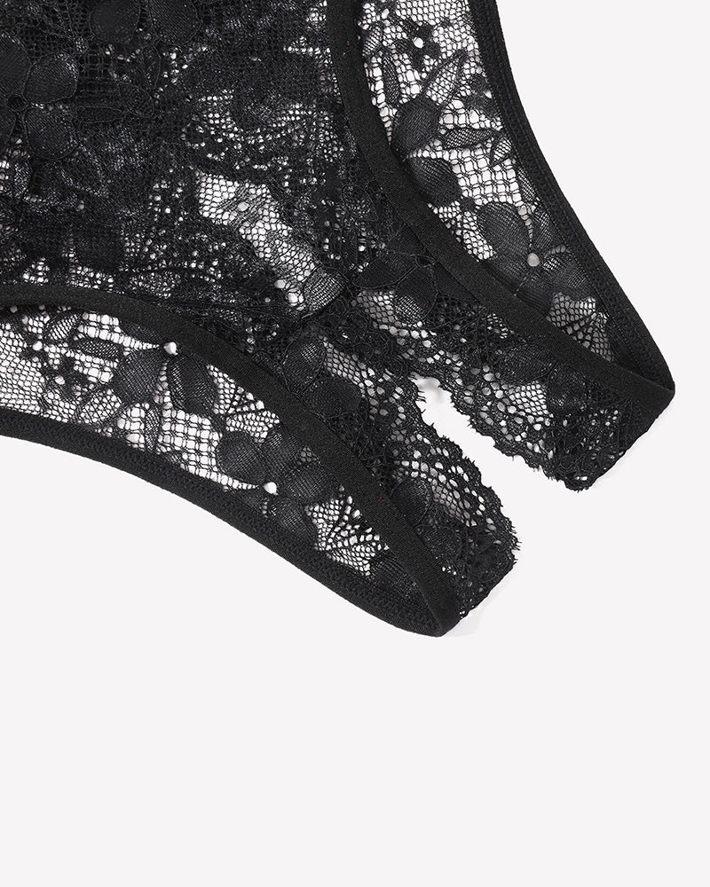 Floral Lace Briefs Hollow Out Bow Underwear Lingeries-panties - Tophatter Daily Deals