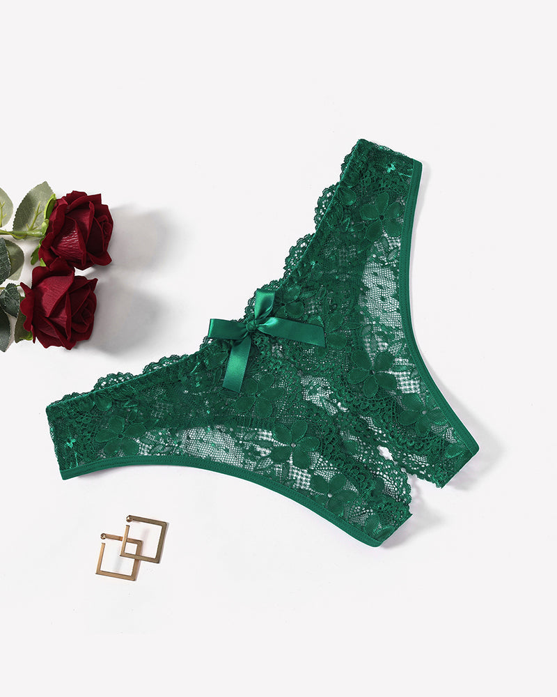 Floral Lace Briefs Hollow Out Bow Underwear Lingeries-panties - Tophatter Daily Deals