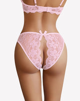 Floral Lace Briefs Hollow Out Bow Underwear Lingeries-panties - Tophatter Daily Deals