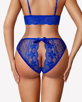 Floral Lace Briefs Hollow Out Bow Underwear Lingeries-panties - Tophatter Daily Deals