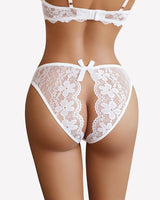 Floral Lace Briefs Hollow Out Bow Underwear Lingeries-panties - Tophatter Daily Deals