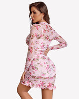 Long Sleeve Dress Sheer Mesh Dresses Lingeries-Chemises - Tophatter Daily Deals