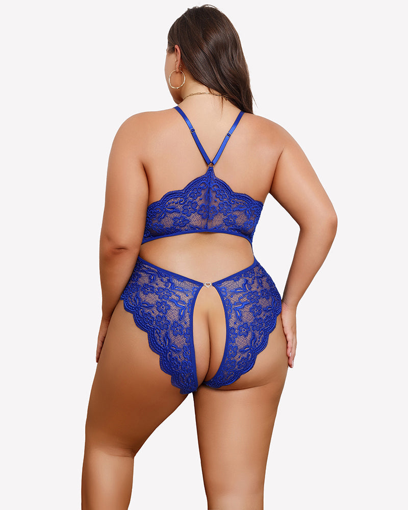 Plus Size Lace Crotchless Bodysuit Lingeries-Bodysuits - Tophatter Daily Deals