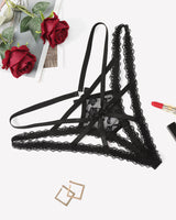 Lace Panties Briefs Criss Cross Underwear Black Lingeries-panties - Tophatter Daily Deals
