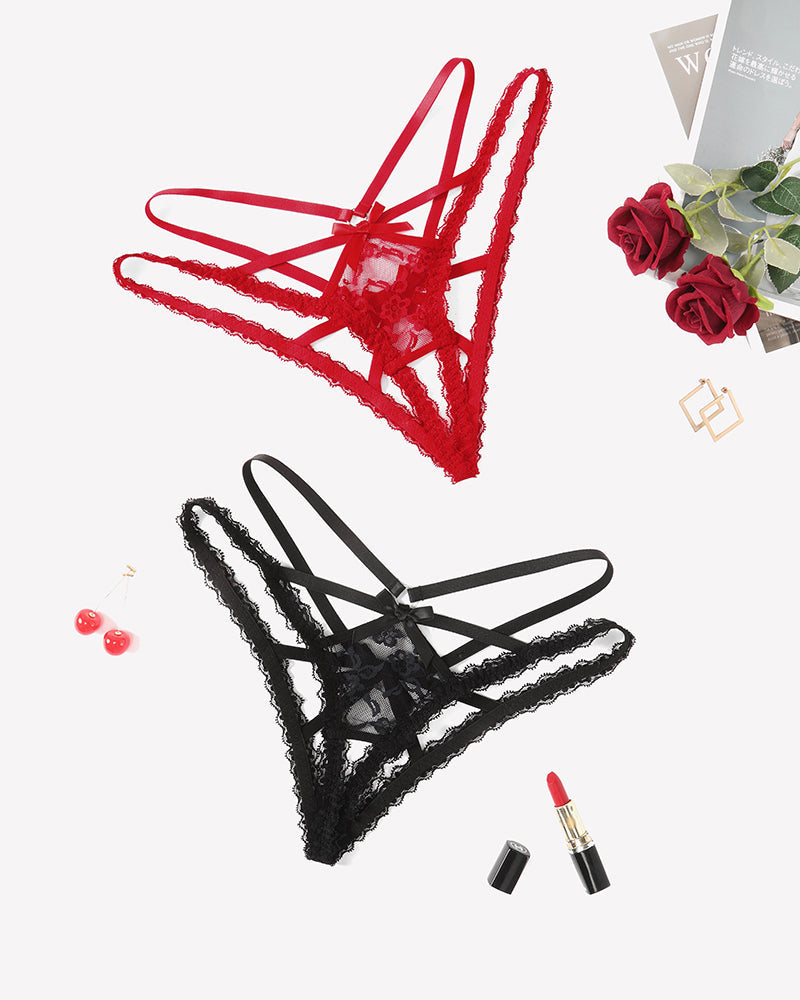 Lace Panties Briefs Criss Cross Underwear Lingeries-panties - Tophatter Daily Deals