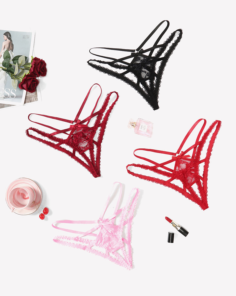 Lace Panties Briefs Criss Cross Underwear Lingeries-panties - Tophatter Daily Deals