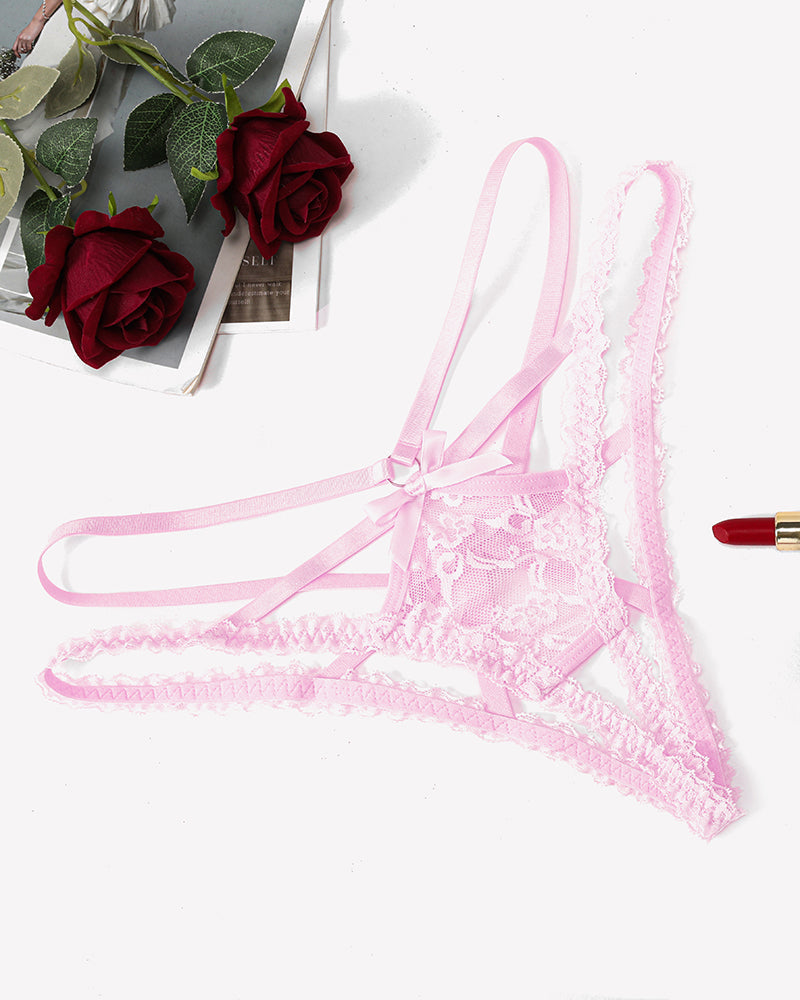 Lace Panties Briefs Criss Cross Underwear Pink Lingeries-panties - Tophatter Daily Deals
