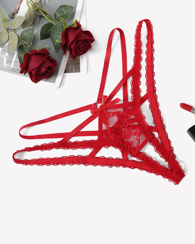 Lace Panties Briefs Criss Cross Underwear Red Lingeries-panties - Tophatter Daily Deals