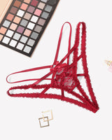 Lace Panties Briefs Criss Cross Underwear Wine Red Lingeries-panties - Tophatter Daily Deals