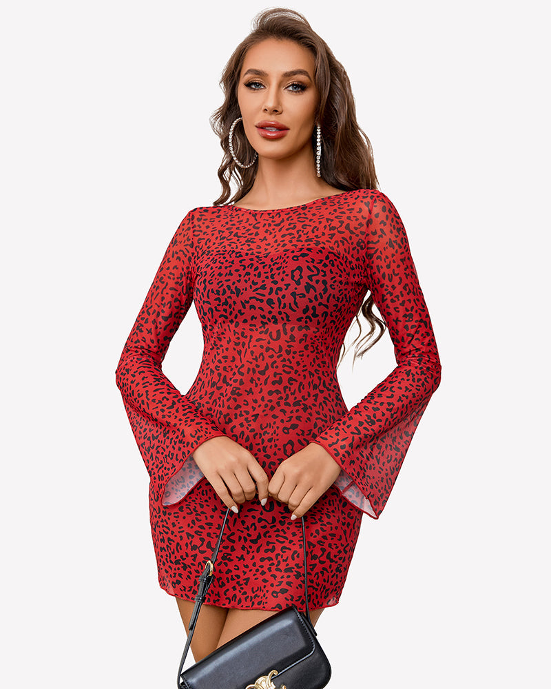 Mesh Backless Bell Sleeve Mini Dresses Lingeries-Chemises - Tophatter Daily Deals