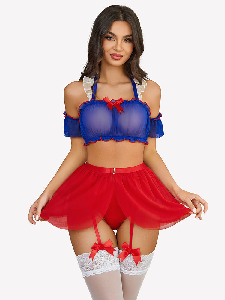 Costumes Mini Skirt Set with Garter Belt (5pack) Red Lingerie Sets-Skirt Sets - Tophatter Daily Deals