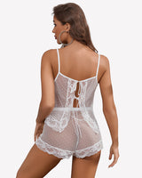 Sheer Open Front Polka Dot Shorts Set Sleepwears-Pajamas Sets - Tophatter Daily Deals