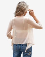 Tie Front Sheer Mesh Bolero Cardigan Lingeries-Crop tops - Tophatter Daily Deals