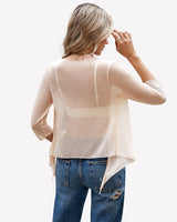 Tie Front Sheer Mesh Bolero Cardigan Lingeries-Crop tops - Tophatter Daily Deals