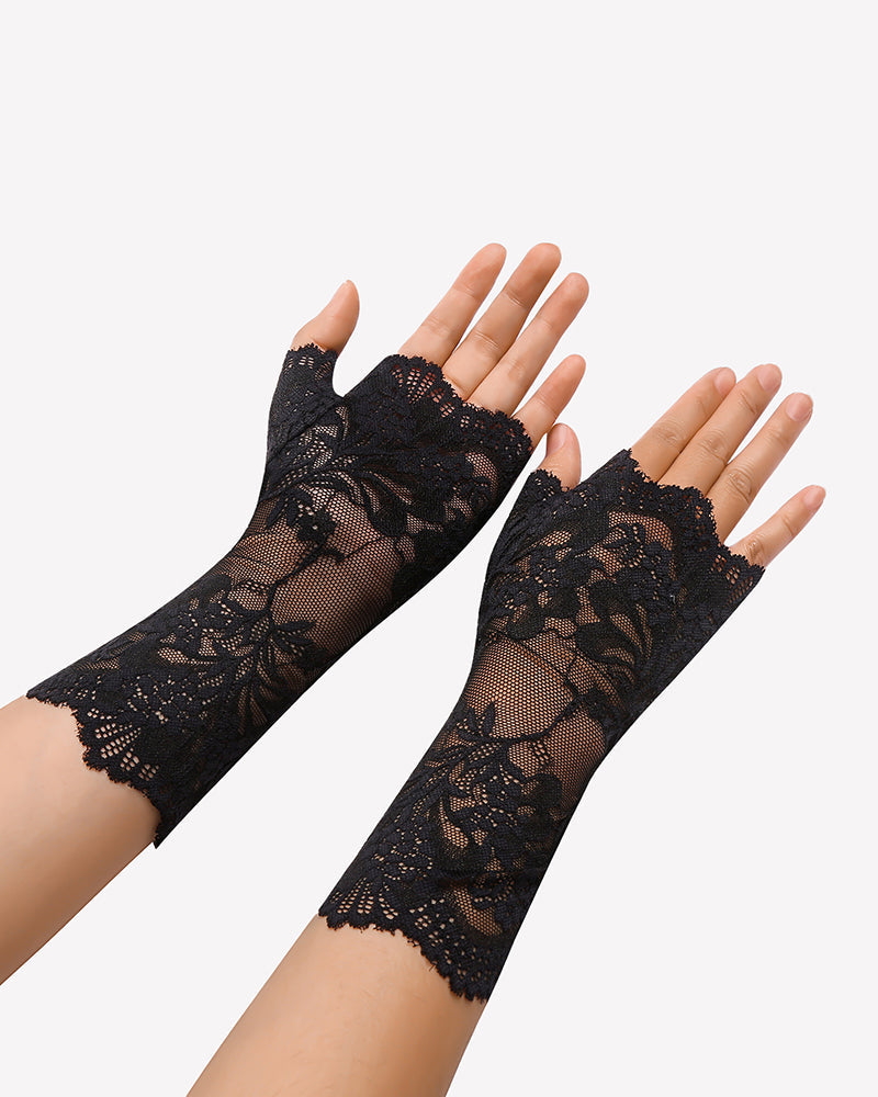 Short Lace Gloves Fingerless Bridal Wrist Glove Accessories - Tophatter Daily Deals