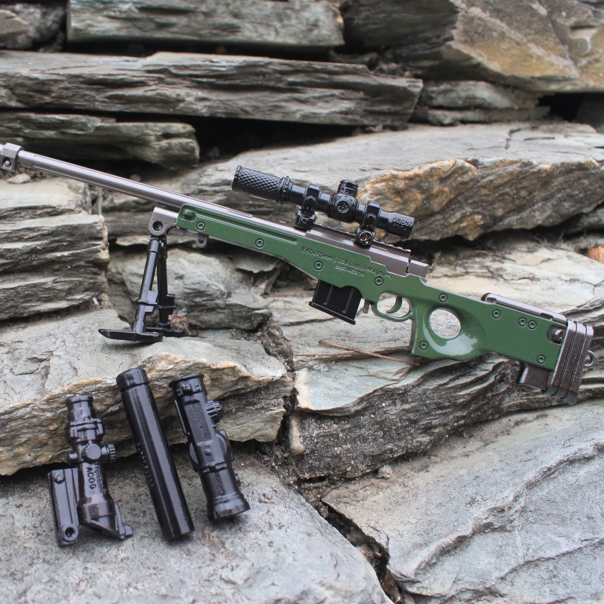 AWM Metal Miniature AWP Sniper Rifle Replica Gun 24.5CM/9.6" - Tophatter Daily Deals