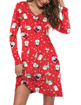 Long Sleeve Nightgowns Lace Night Dress (US Only) Christmas Loungewear - Tophatter Daily Deals