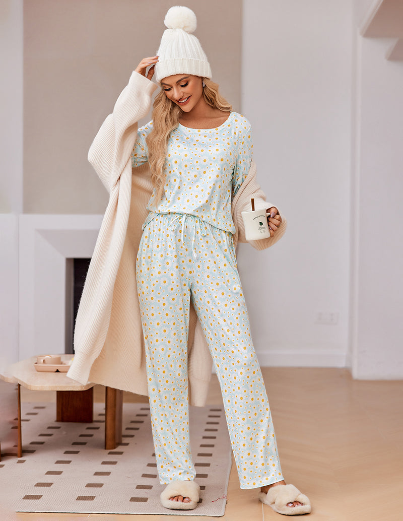 Ekouaer Premium Soft 2 Pack Long Sleeve Pajama Set (US Only) Sleepwears-Pajamas Sets - Tophatter Daily Deals