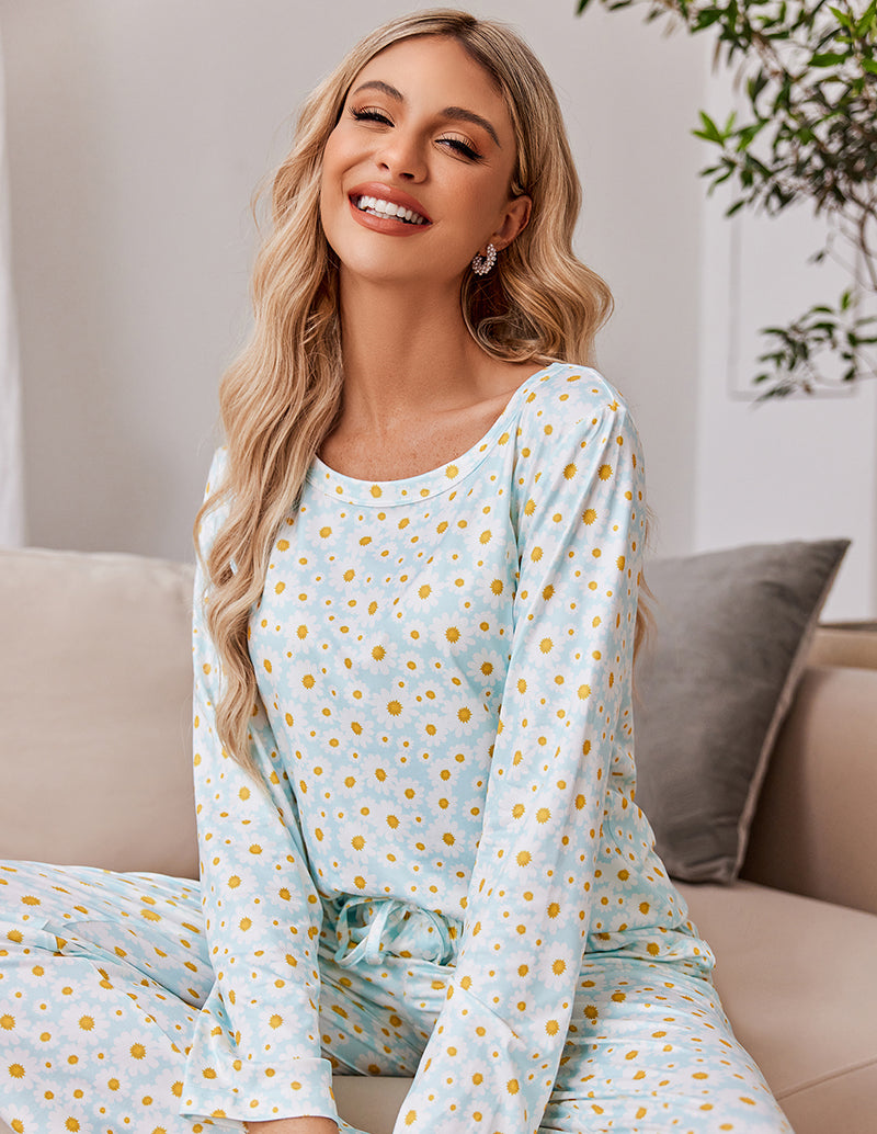 Ekouaer Premium Soft 2 Pack Long Sleeve Pajama Set (US Only) Sleepwears-Pajamas Sets - Tophatter Daily Deals